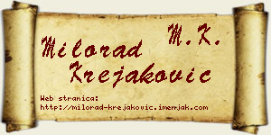 Milorad Krejaković vizit kartica
